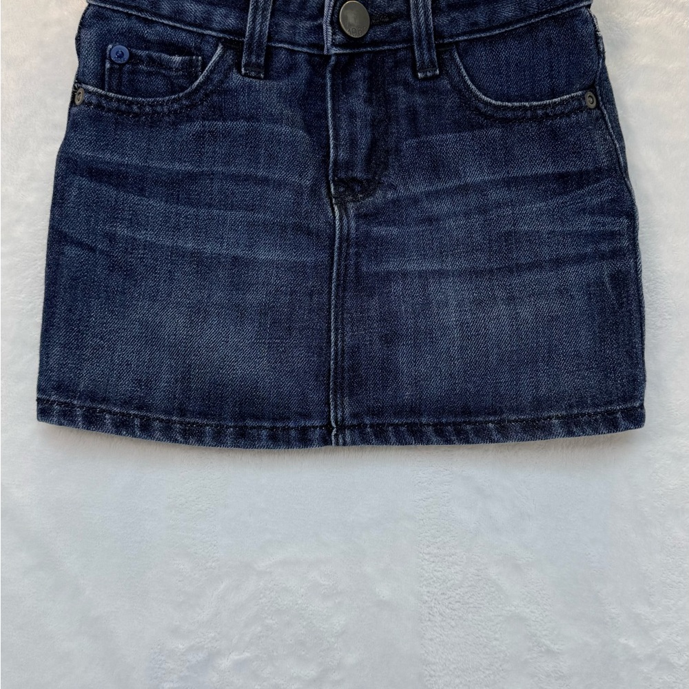 babyGap 1969‎ Girls Denim Mini Skirt Dark Blue Adjustable Waist Size 3 Years